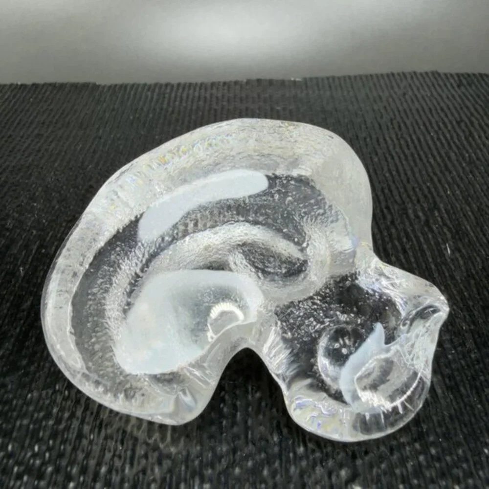 Lars‎ Hellsten Skruf Glass Sweden Rocking Chicken Chick Figure Paperweight Clear